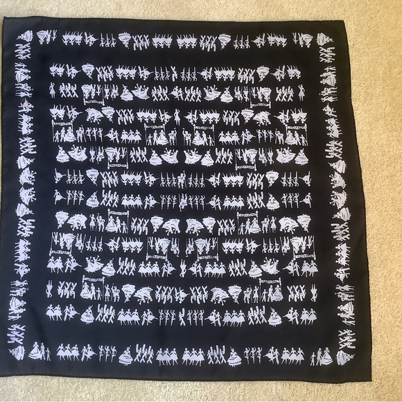 Two Black and White Print 21” Square Scarves - Picture 12 of 13